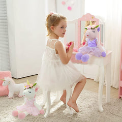 JUSTQUNSEEN unicorn plush 17-inch size is a soft, safe kid-friendly companion.