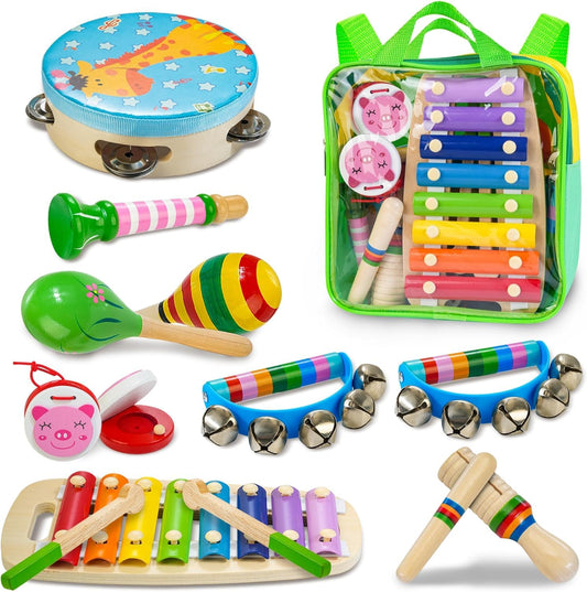JUSTWOOD xylophone for kids promotes early rhythm exploration with bright tones.