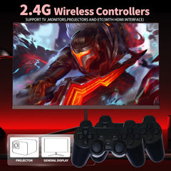 Jutyesi Retro Game Console Stick with controllers enables shared couch-based multiplayer.