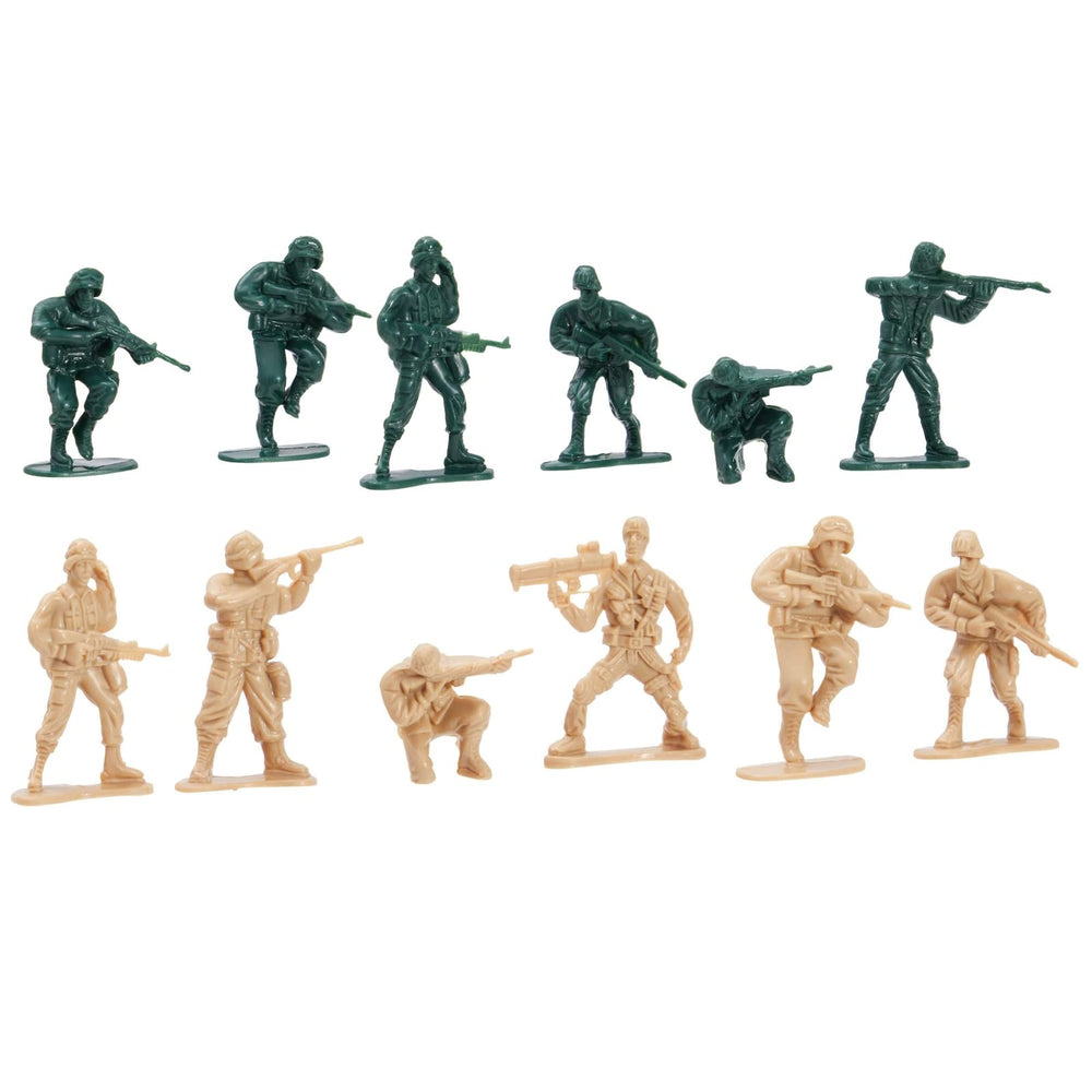 Juvale army figures designed for indoor and outdoor use.