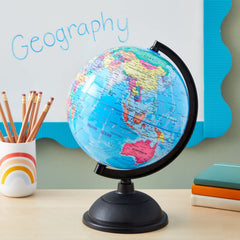 Juvale kids globe map with detailed continents, perfect for elementary geography exploration.