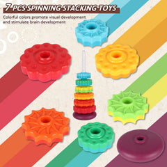 JUXUE spinning toy pole and base for stable stacking and spins
