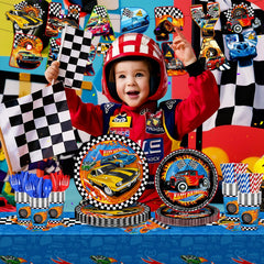 JVORFDG race car cups and straws, kid-friendly beverage service.