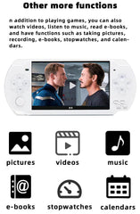 JXD handheld console rechargeable battery with USB charging for travel.