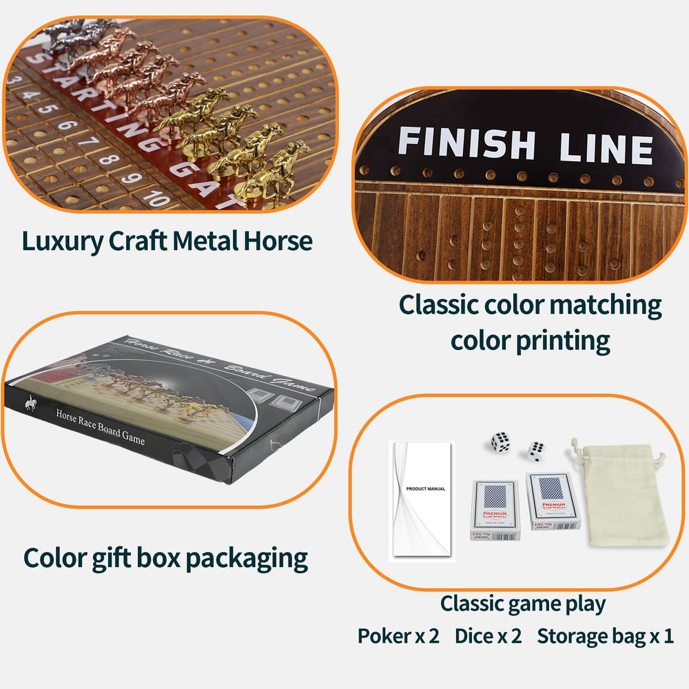 Jyquorp Horse Race Board with cards and two boxes for organization.