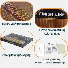 Jyquorp Horse Race Board with cards and two boxes for organization.