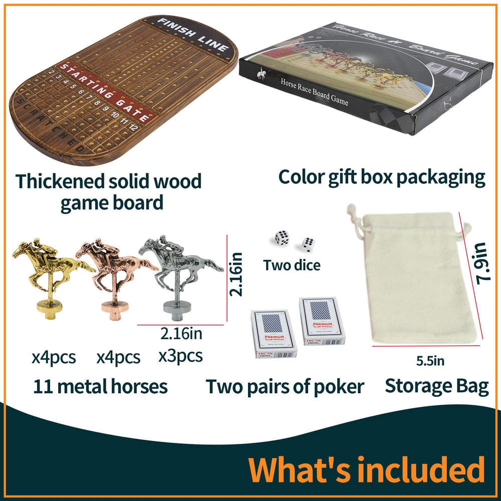 Jyquorp Horse Race Board with metal horses enables smoother race action.