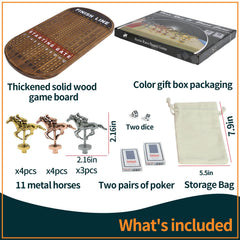 Jyquorp Horse Race Board with metal horses enables smoother race action.