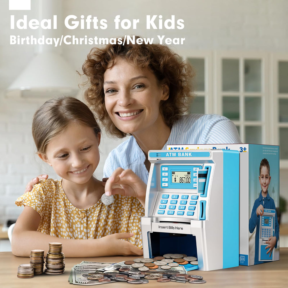 Jyusmile ATM debit card slot with PIN prompts encourages hands-on budgeting.