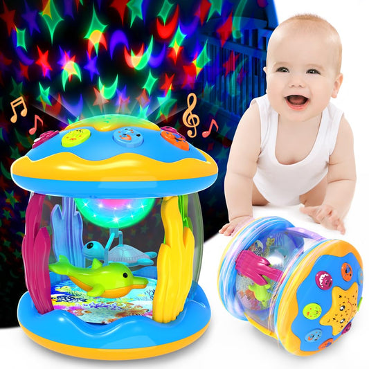 Jyusmile musical projector for babies with ocean rotation to spark exploration.