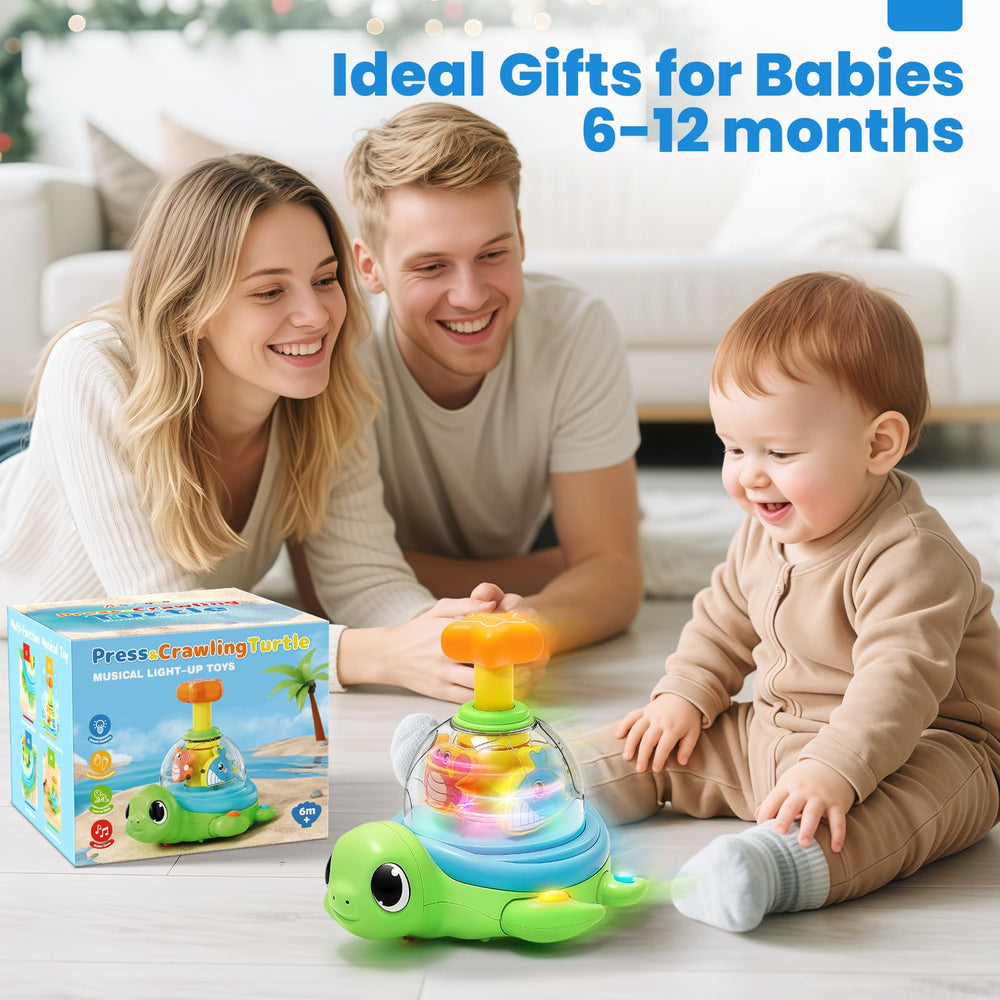 Jyusmile turtle bilingual learning toy switches English and Spanish voices