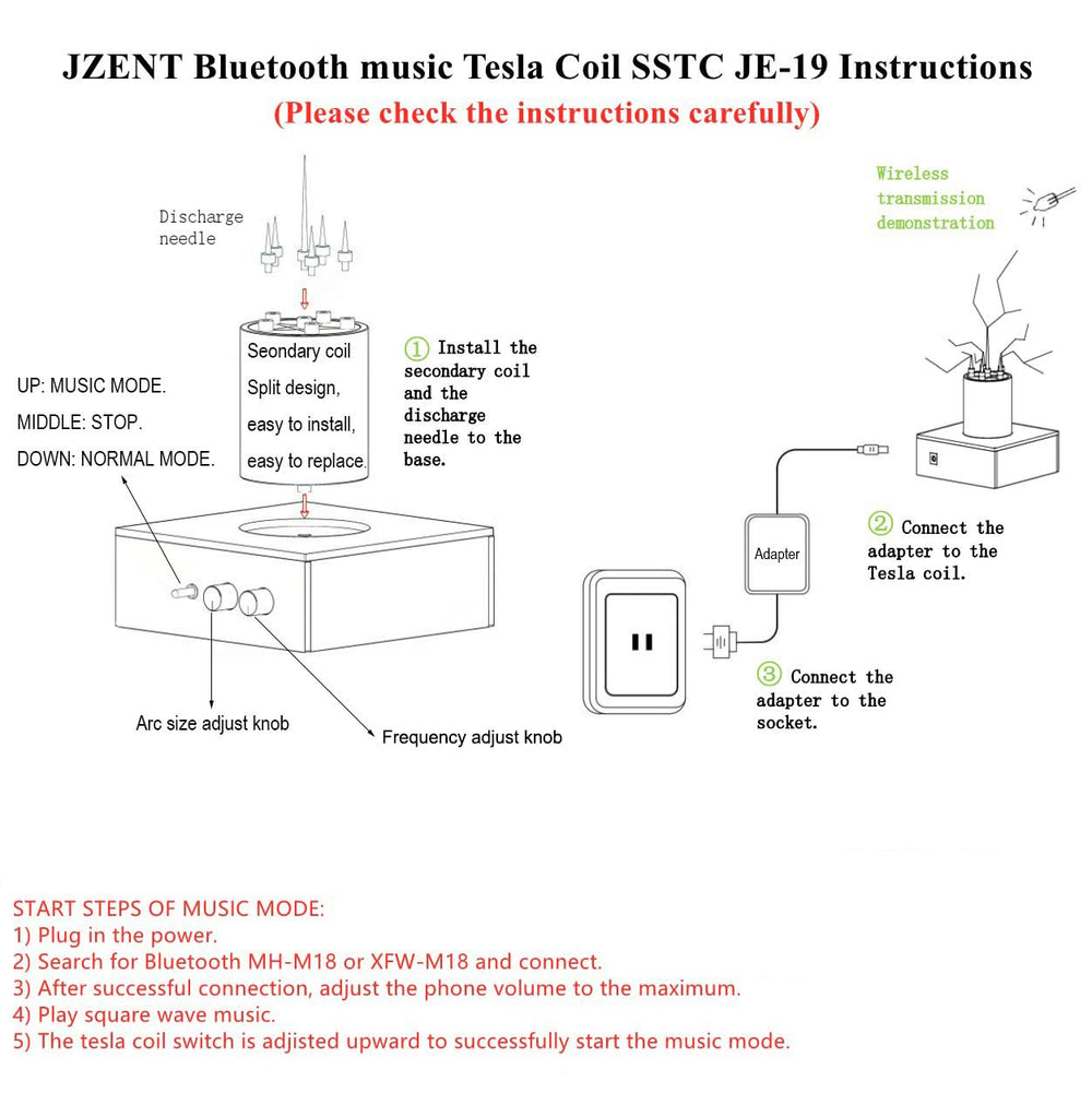 JZENT power switch and manual for easy setup.