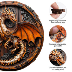 KAAYEE Dragon 3D puzzle gear close-up highlighting turning mechanisms and precision cuts.