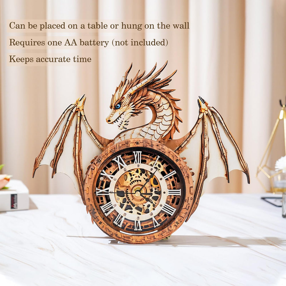 KAAYEE dragon clock puzzle wall-mount option adds mechanical charm