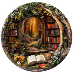 KAAYEE tree house library puzzle in progress, a tactile 3D challenge for focused relaxation.