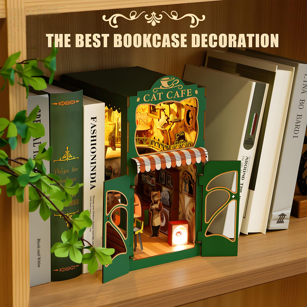 KaayeeWood Book Nook puzzle pieces ready for engaging setup