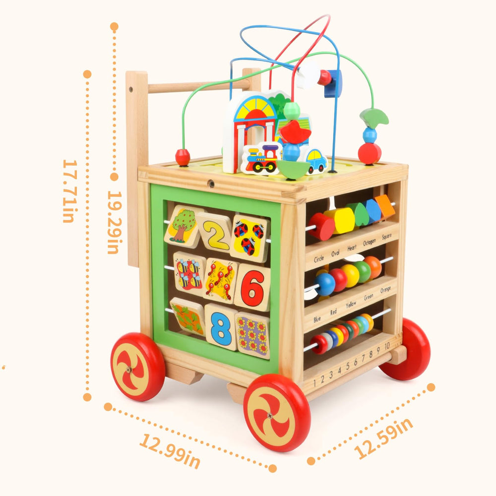 KABENFIS wooden activity cube central storage box helps tidy up after play