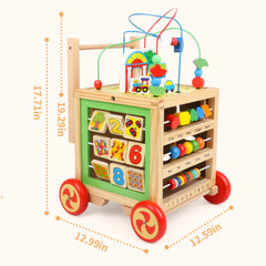 KABENFIS wooden activity cube central storage box helps tidy up after play
