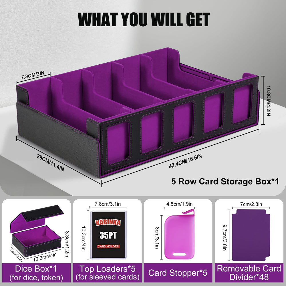 Kabinka 3900+ card capacity for sleeved or unsleeved MTG and TCG decks.