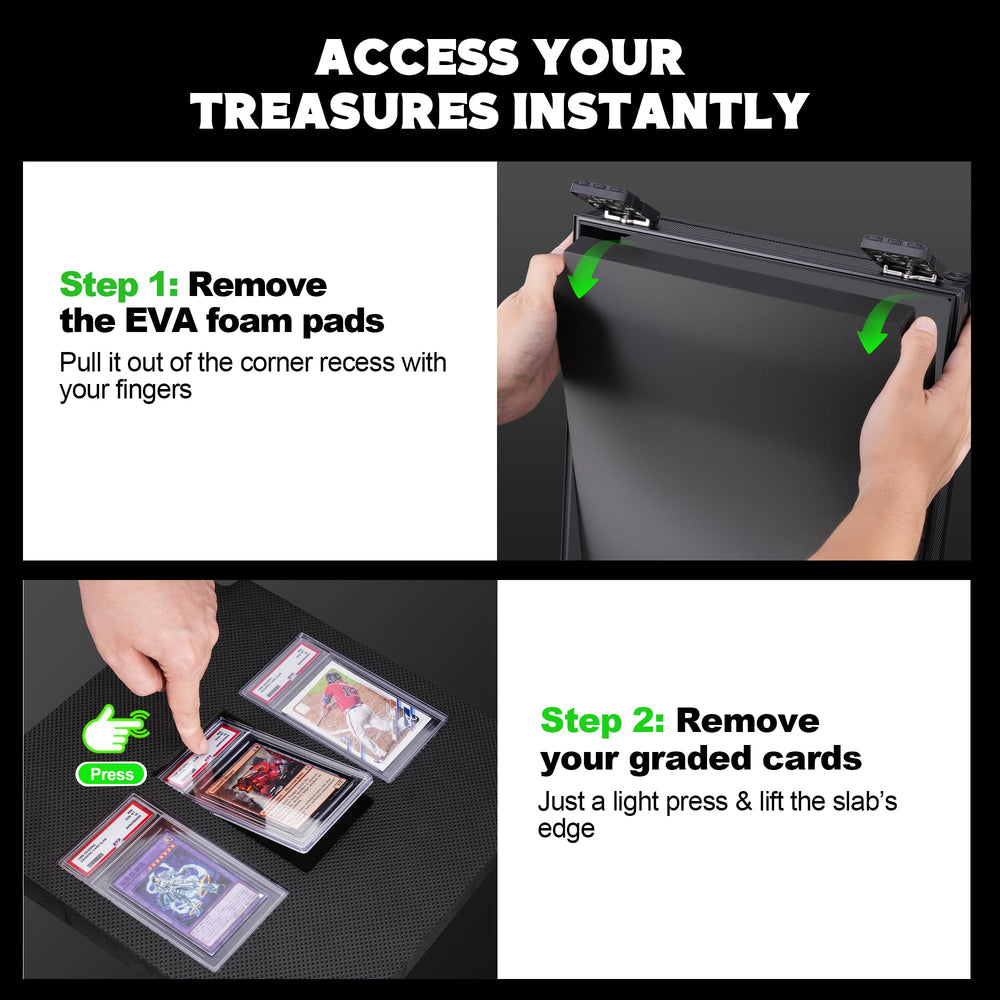 Large capacity supports 110+ 35PT One Touch holders, numerous top loaders, or thousands of cards.