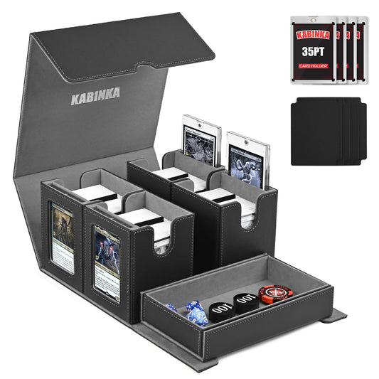 Kabinka Commander Deck Box with dice tray for portable play and storage.