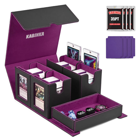 Kabinka Commander deck box with dice tray offers versatile storage for game nights.
