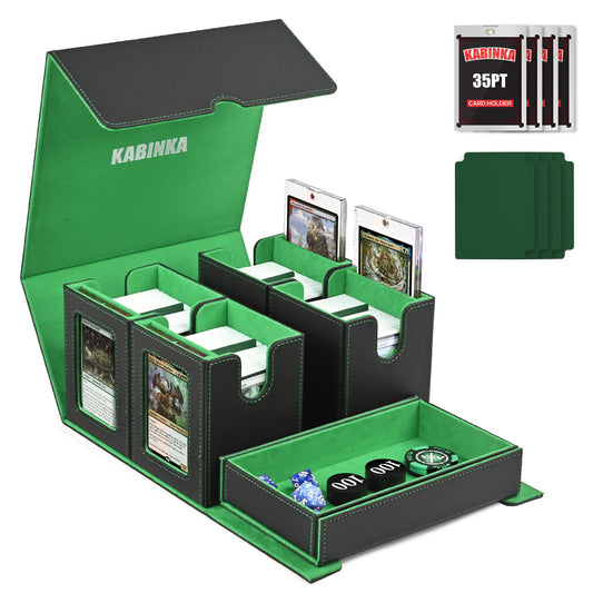 Kabinka 5-in-1 deck box with display windows for showcasing key cards.