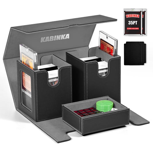 Kabinka MTG deck box with commander display windows for showcasing cards.
