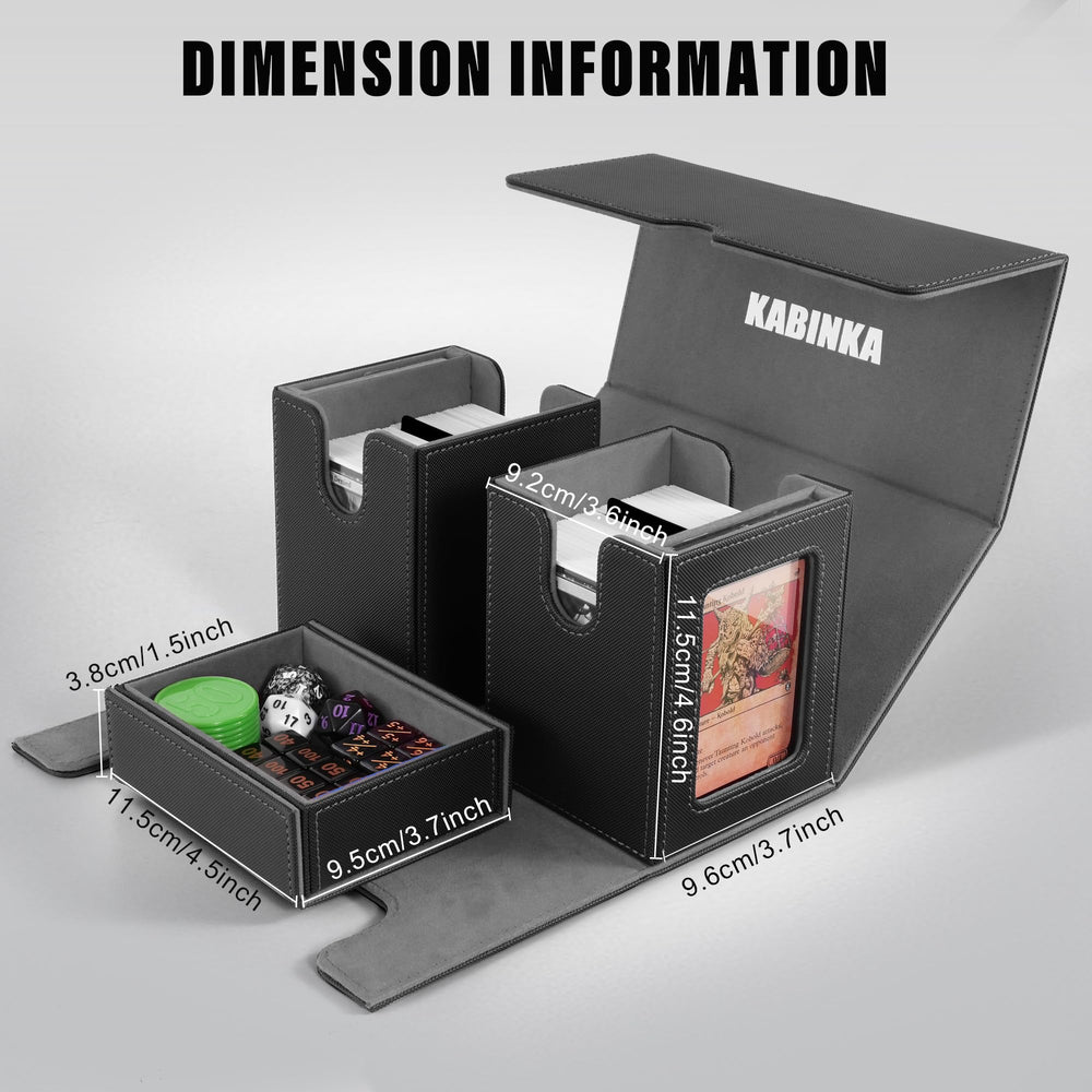 Kabinka deck box interior features soft fiber lining to protect cards.