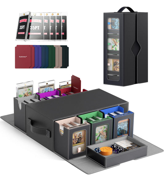 Kabinka MTG Commander Deck Box front view with six modular decks for organization.