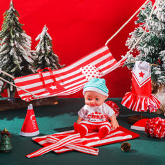 Kacctyen Christmas doll kit pompoms complete cheerful cheerleader look.