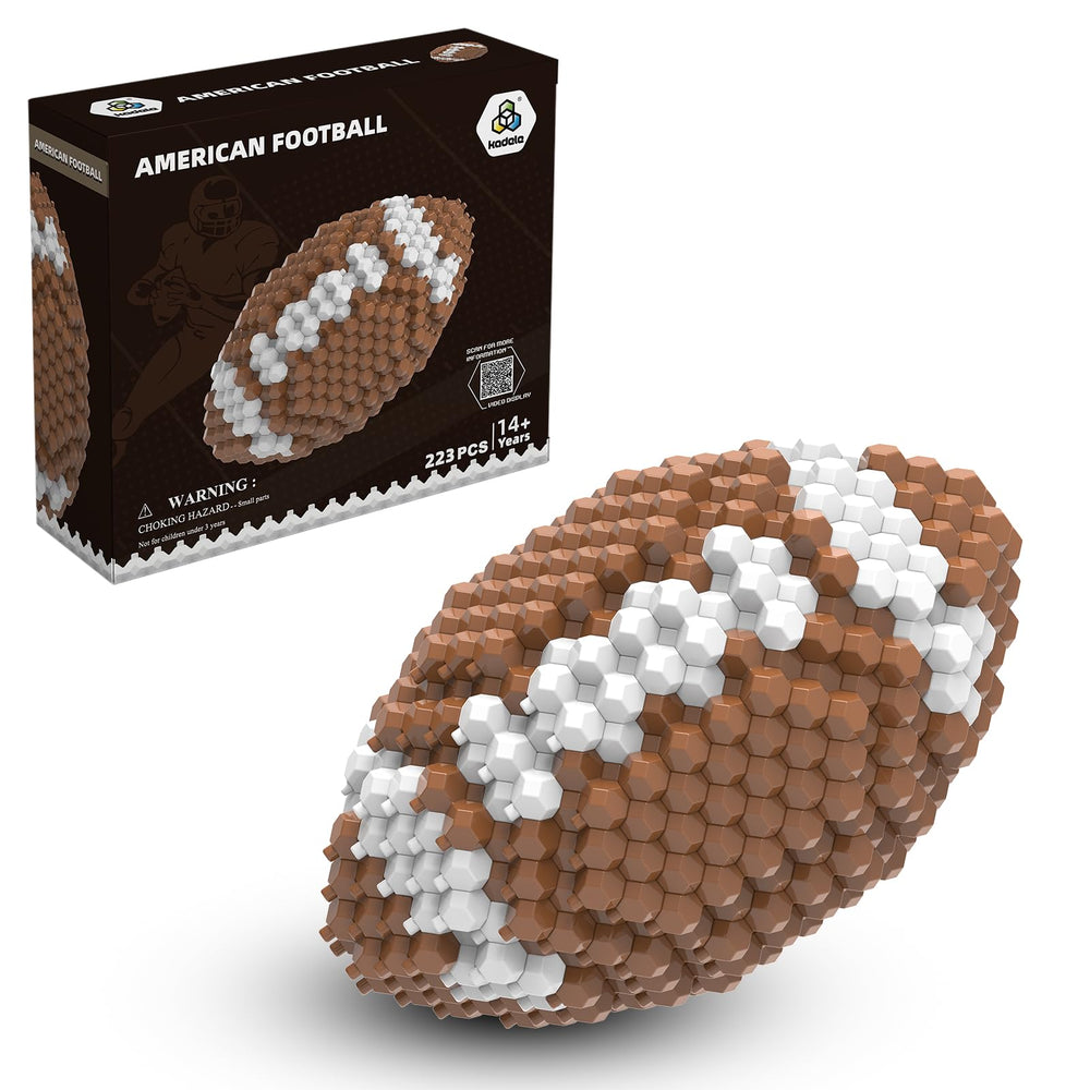 KADELE football block set in progress during assembly for brain-friendly challenge