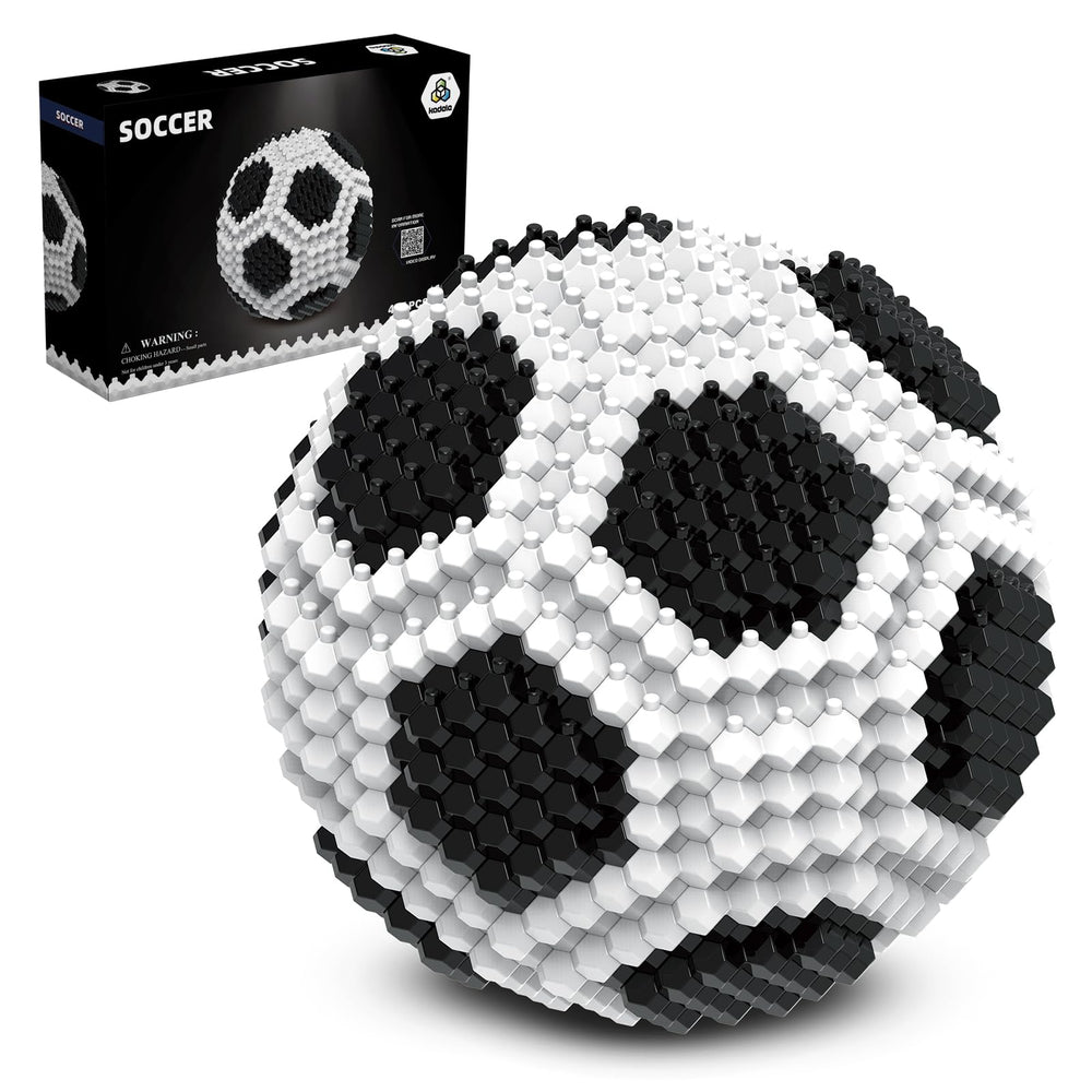 KADELE soccer ball assembly demonstrates intricate polyhedral design for desk display.