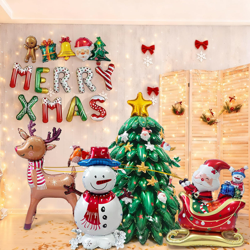 KaelidThrum Christmas balloon collection anchors a bold holiday display.