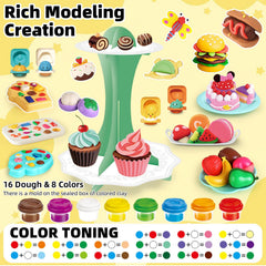 Kids enjoying Kaelinda 77Pcs playdough set during a creative playtime session