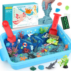 Kaelinda Ocean Sensory Bin with colorful sand for creative ocean scenes and tactile play