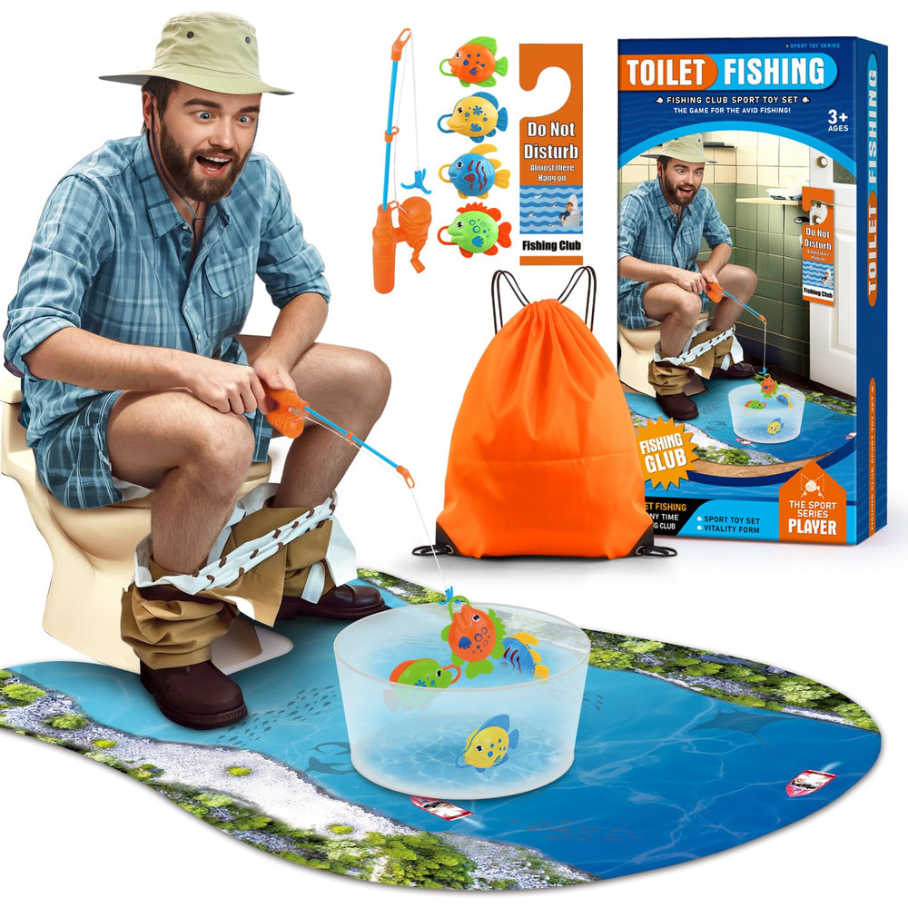 Kaelinda toilet fishing toy with rod and fish enhances bathroom fun and stress relief.