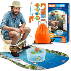 Kaelinda toilet fishing toy with rod and fish enhances bathroom fun and stress relief.