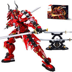 Kafei samurai warrior sword assembly with bold red and black armor for immersive play