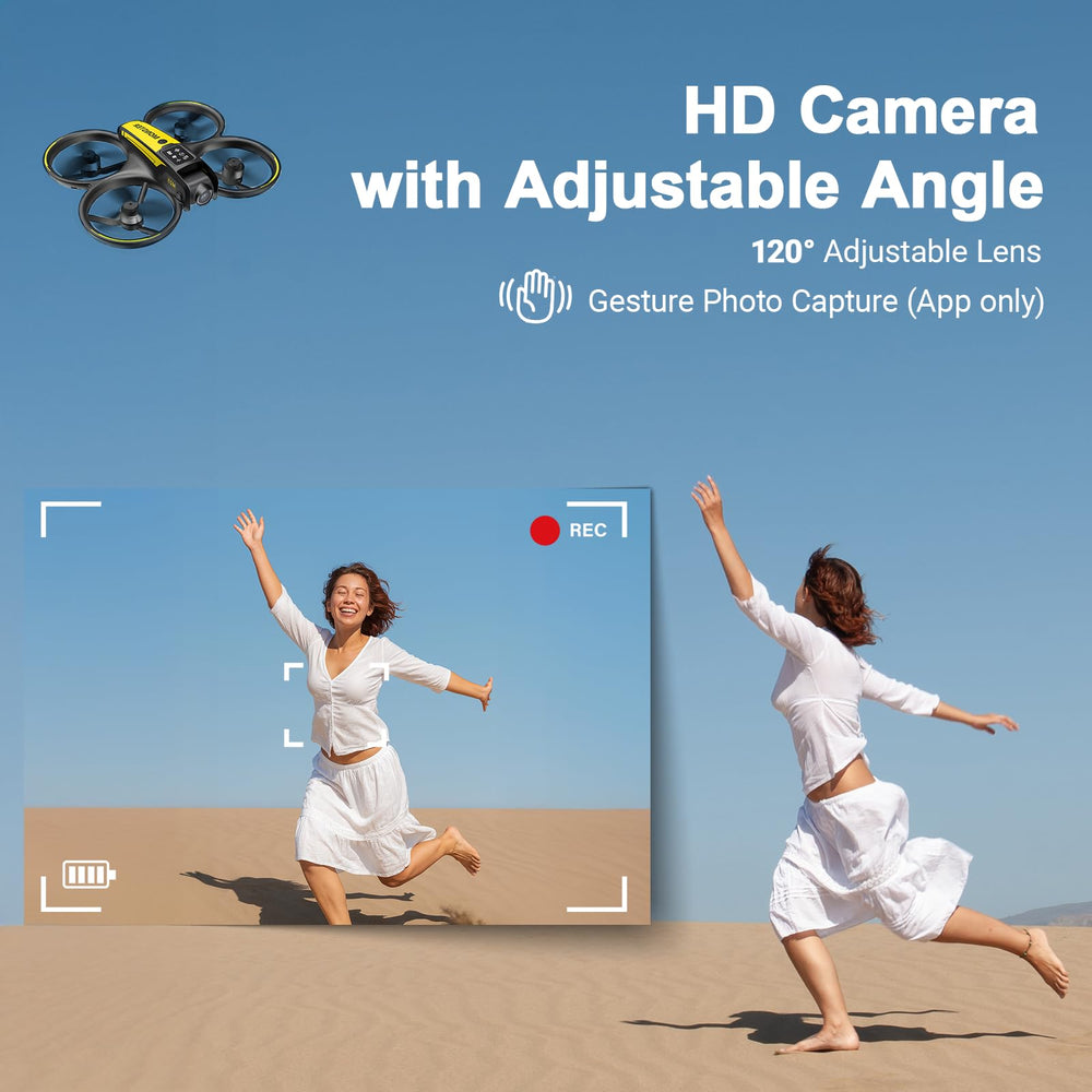 KAGEEN drone includes two batteries for extended playtime.