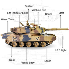 KAIM 1/24 RC Tank all-terrain rubber tracks handling grass and sand