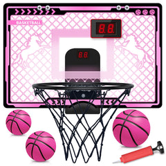 KAISASA pink unicorn backboard for kids indoor hoop, playful design invites active play
