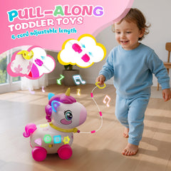 KAISASA Unicorn Toy Walking mode with pull-along design helps balance and coordination.