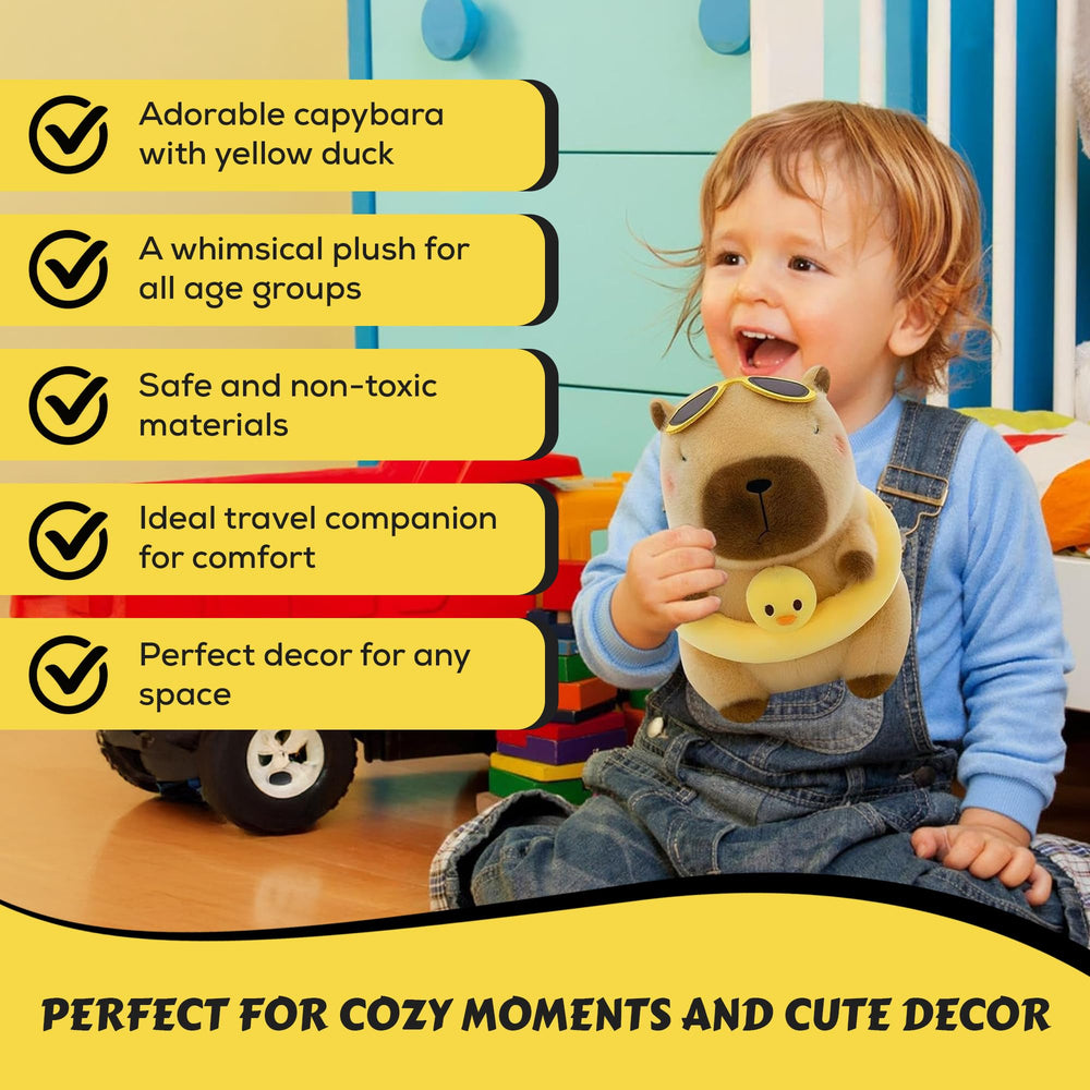 Kaizenjoy capybara plush reinforced stitching ensures durable play and long-lasting cuddles.