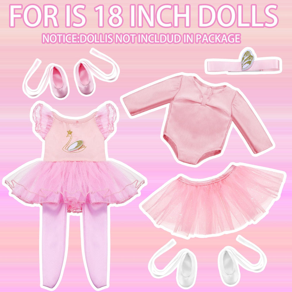 Kajaia 18-inch doll clothes set offers easy mix-and-match outfits.