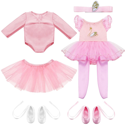 Kajaia 18-inch doll tutu promotes imaginative play and outfit variety.