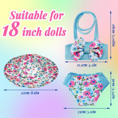 Kajaia sun hat for 18-inch dolls, beach-ready accessory.