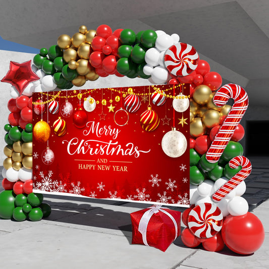 KaKanParty Christmas Balloon Arch Kit backdrop for festive photo moments