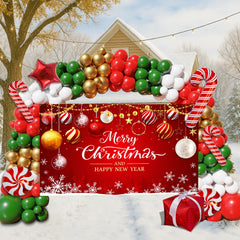 KaKanParty red green gold balloons add bright color to holiday decor