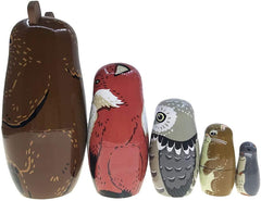 Kakeah nesting dolls raccoon detail, intricate painting enhances keepsake appeal.